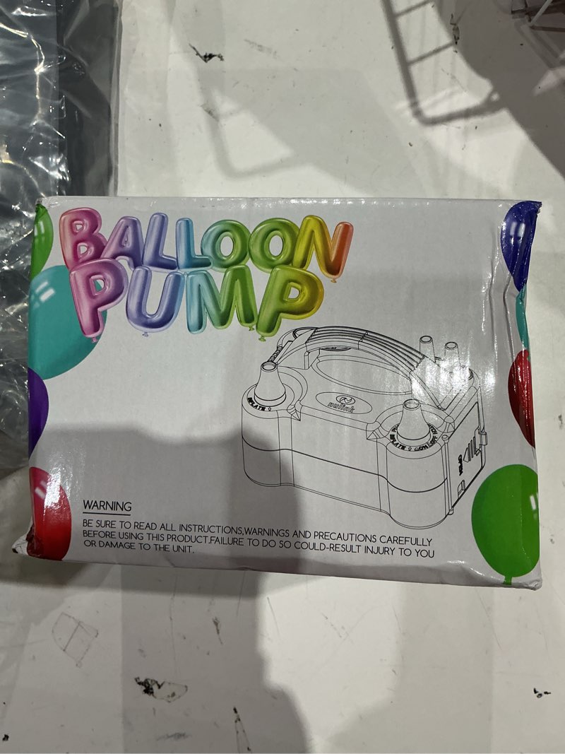 Condition photo showing As Is for electric balloon pump, portable electric balloon blower machine balloon air pump dual nozzle 110v 600w balloon inflator for party decorations rose red
