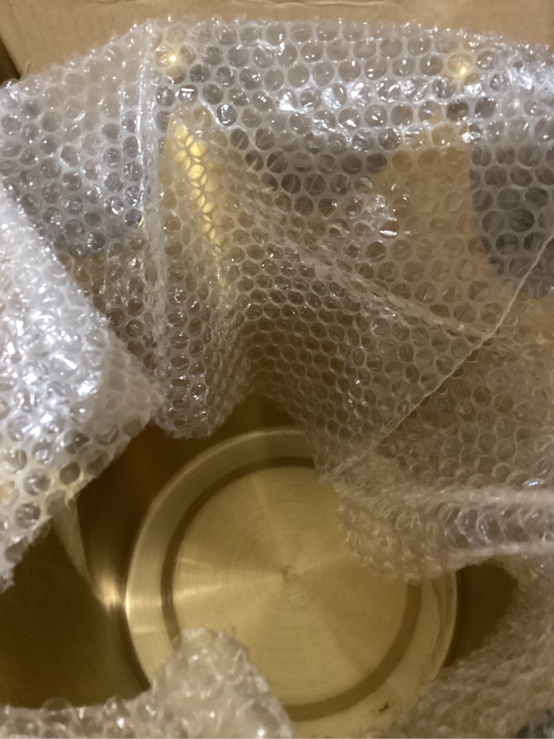 Condition photo showing As Is for champagne bucket with stand, crown-shaped gold ice bucket 7l, luxurious stainless steel standing champagne buckets for parties banquet bar ktv wedding