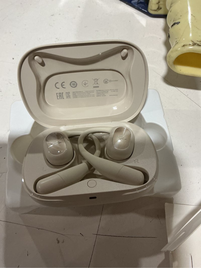 Condition photo showing Good Condition for 1more open-ear headphone wireless bluetooth - s31 open earbuds, ergonomic ear hook, balanced sound, ipx5 waterproof, 30h playtime, bluetooth 5.3, crystal-clear calls for driving running workout oat white normal modern