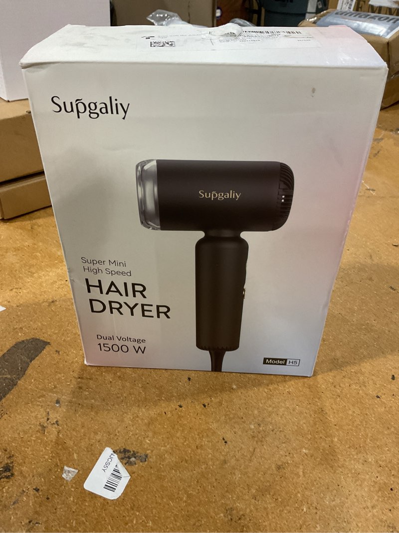 Condition photo showing New/Like New for dual voltage travel hair dryer, mini high-speed blow dryer for fast drying, ionic hairdryer with diffuser gift women, lightweight compact portable,quiet,european international 100-240v,black