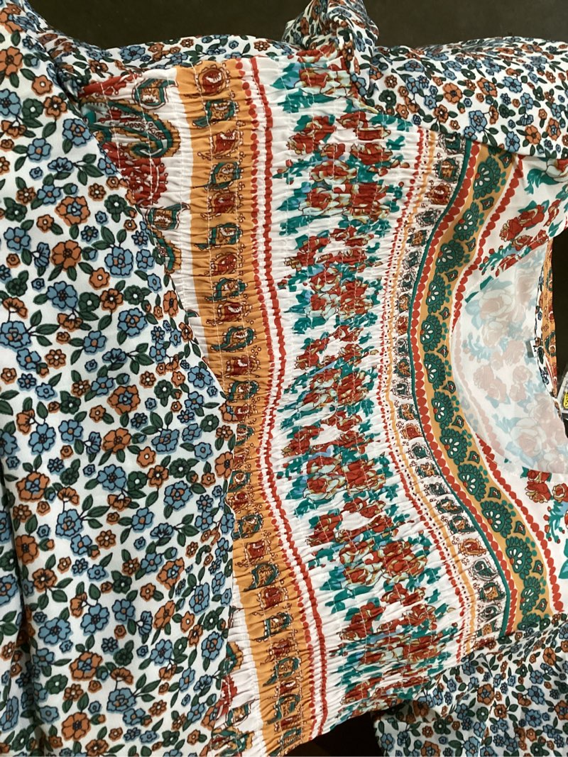 Condition photo showing Good Condition for kubsid womens boho dress summer casual 2026 short sleeve loose fit floral maxi dress flowy beach vintage sundress orange floral medium