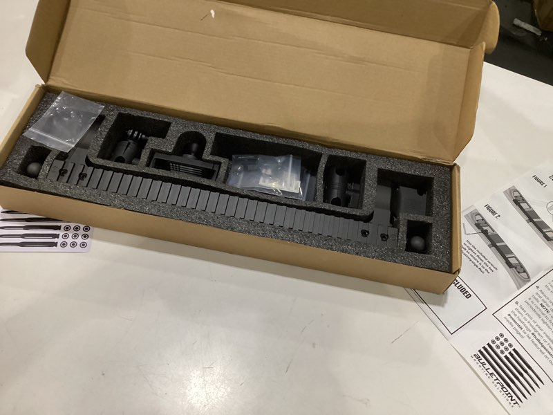 Condition photo showing As Is for bulletpoint mounting solutions metal picatinny-style rail device mount with universal phone holder + action camera mount compatible with 2024+ jeep wrangler jl & gladiator