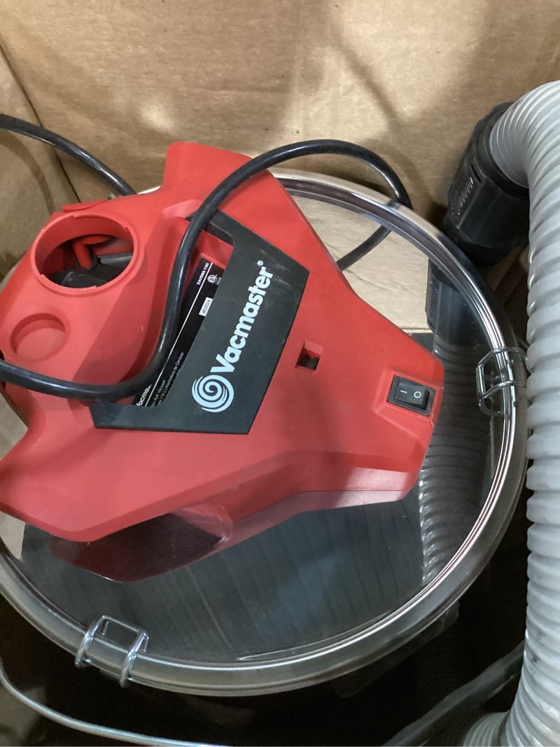 Condition photo showing As Is for Vacmaster Vac EAV508S 1102 5-Gallon 3.5 Peak HP Premium Stainless Steel Ash Vacuum, Red Edition 5 Gallon
