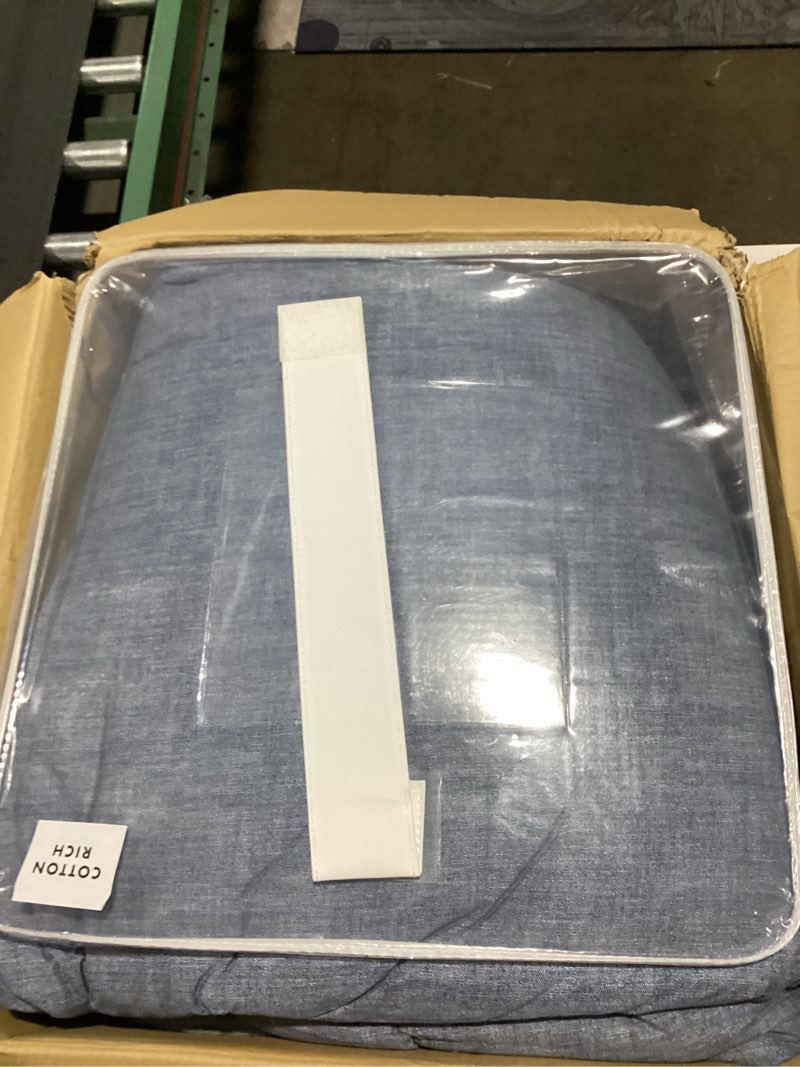 Condition photo showing As Is for tommy hilfiger - king comforter set, cotton textured bedding with matching shams, medium weight bed set, oeko-tex certified (bold stripe grey) king bold stripe grey