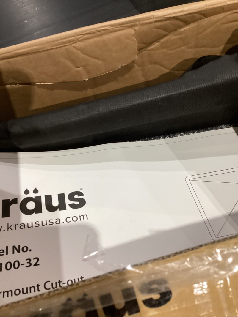 Condition photo showing Good Condition for kraus khu100-32 standart pro 16 gauge undermount single bowl stainless steel kitchen sink, 32 inch single bowl 32 inch