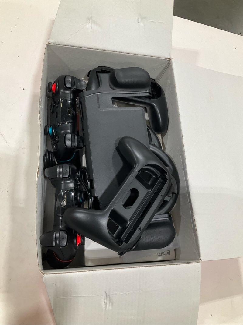 Condition photo showing Good Condition for pro controllers accessories bundle for nintendo switch 2 17 in 1: carrying case, dockable protective case, joy-con grips, steering wheels, screen protectors, game card case, thumb grips for switch 2