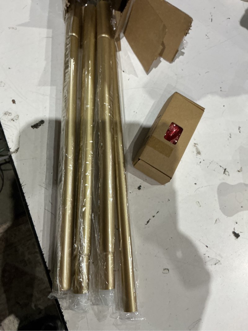 Condition photo showing Good Condition for tonial curtain rod 32 to 58 inch(2.6 to 4.8 ft), splicing adjustable 3/4 single rods for windows 20 to 53 inch(1.7 to 4.4 ft) decorative drapery rod with translucent diamond finial, gold luxury gold 32-58"