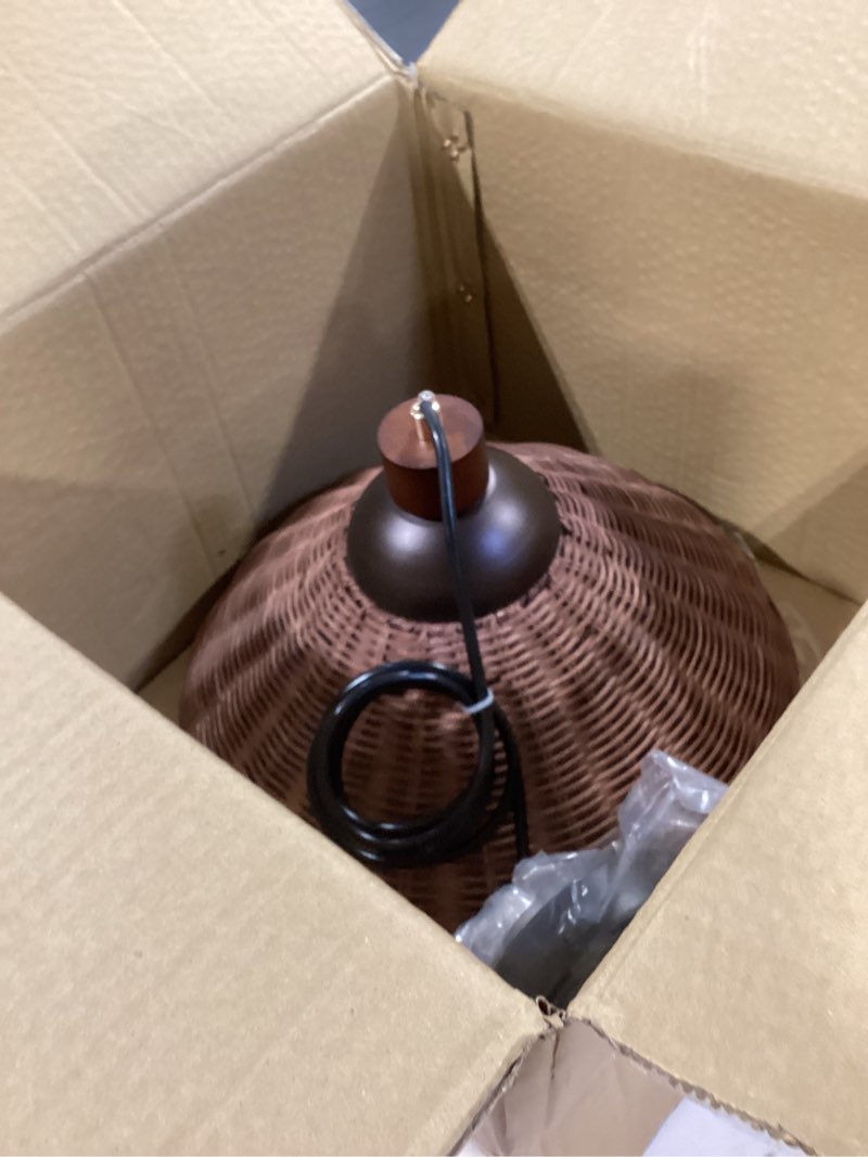 Condition photo showing Good Condition for rattan woven pendant hanging lighting,vintage ceiling light bamboo chandelier for living room bedroom restaurant cafe teahouse bar dining room