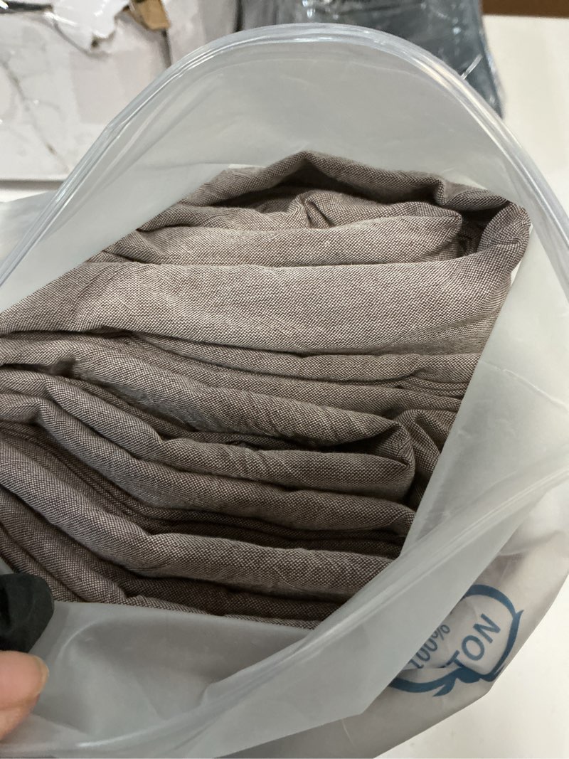 Condition photo showing Good Condition for MooMee Bedding Duvet Cover Set 100% Washed Cotton Linen Like Textured Breathable Durable Soft Comfy (Heathered Mauve Brown, King 104\"x90\") Heathered Mauve Brown (No Comforter) King (104\"x90\")