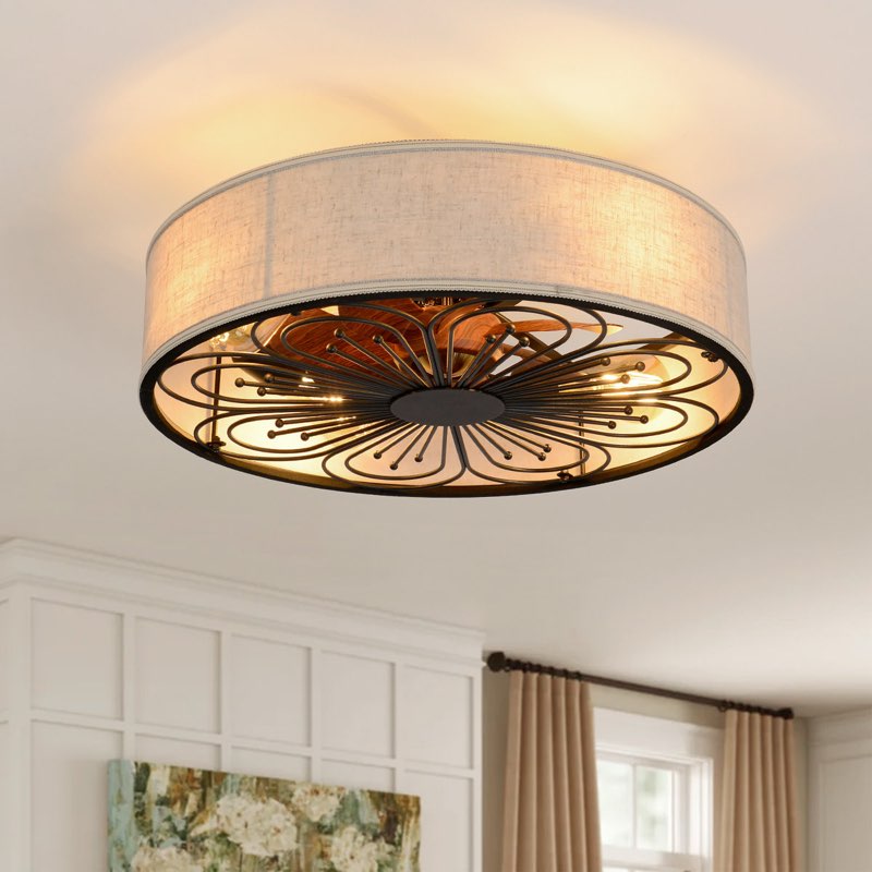 19.6'' Ceiling Fan with Light Kit and Remote Control Included