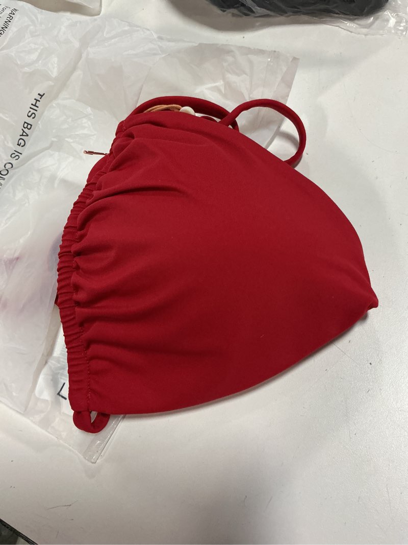 Condition photo showing Good Condition for italian triangle bikini top, l, cherry