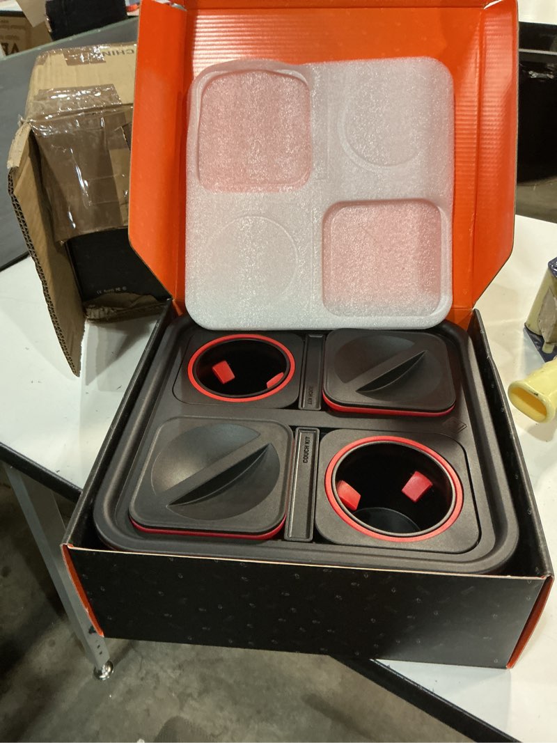 Condition photo showing Good Condition for self balancing cup holder, couch organizer with snake bowls, sofa console for couch, bed, car, video gaming