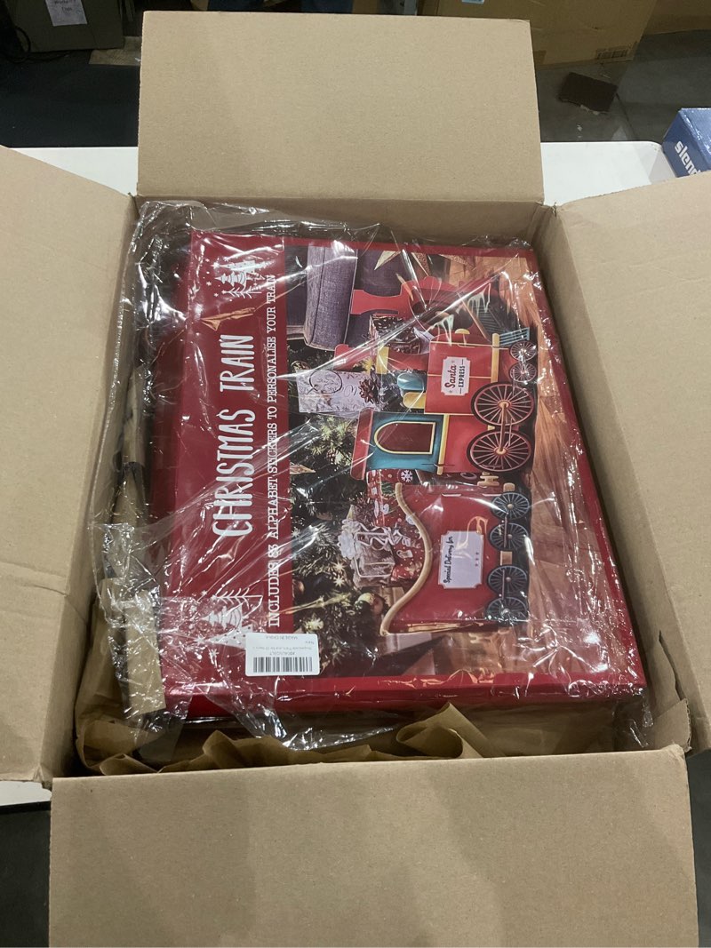 Condition photo showing As Is for Christmas Presents Trains, DIY Santa’s Gift Train Deliver Holiday Cheer in Style, Cardboard Christmas Pr-esent Train, Gift & Candy Holder, Holiday Party Centerpiece, Family Christmas Decoration