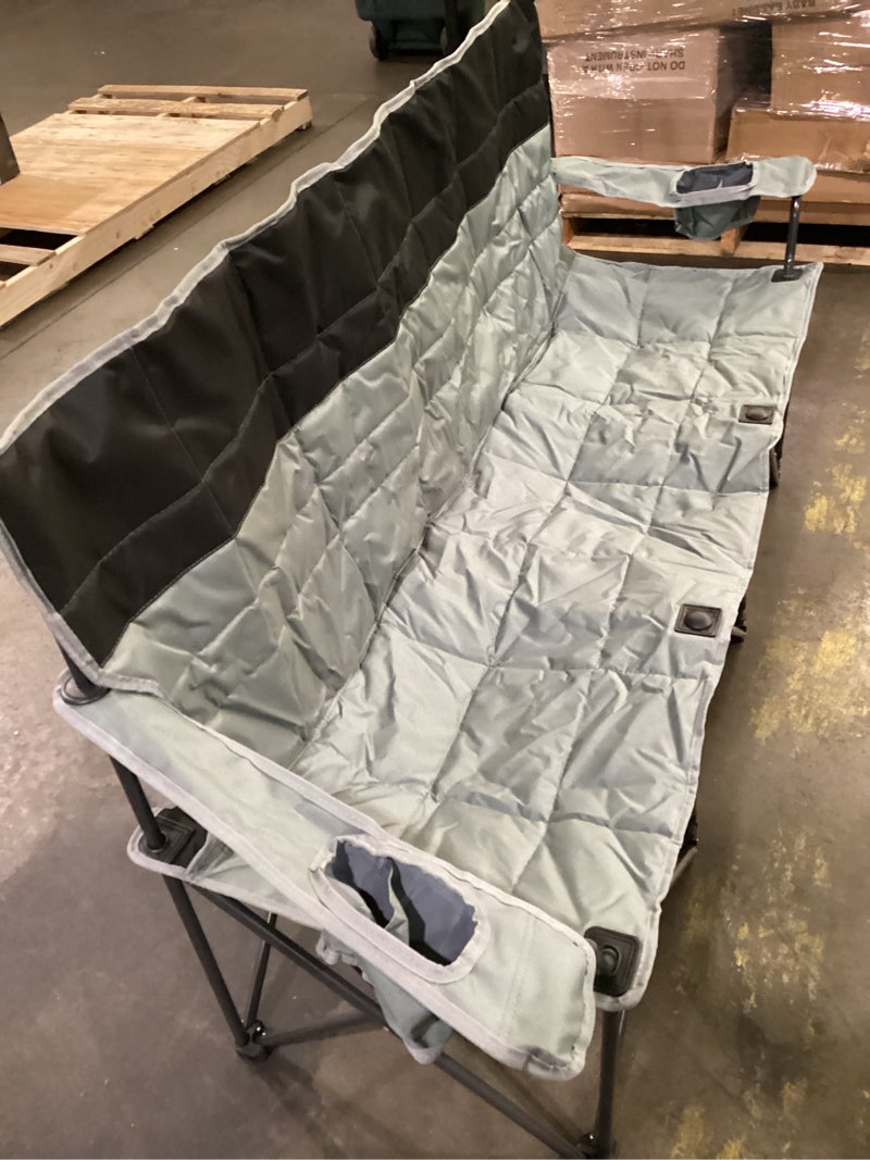 Condition photo showing New/Like New for teenyyou 3 person camping chair with thick cushion, 700lbs heavy duty oversized beach loveseat with cup holders and carry bag for beach lawn outdoor sport