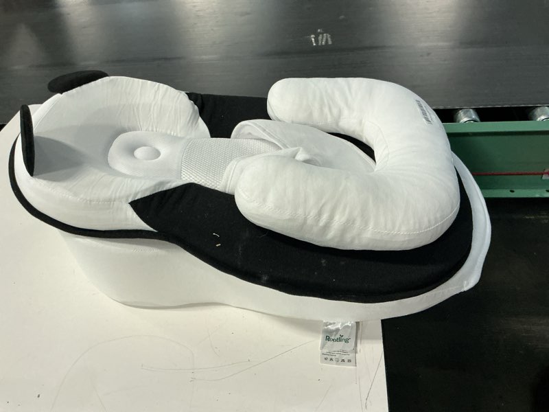 Condition photo showing As Is for baby feeding pillow, anti overflow feeding pillow for reducing spit-up, safety nursing pillow, baby lounger reflux wedge breastfeeding, removable top and bottom (black, small)