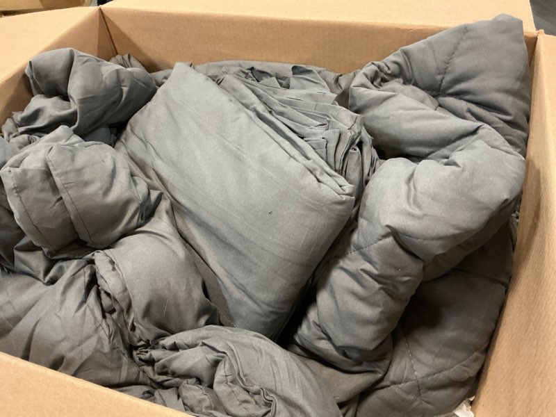 Condition photo showing Good Condition for cozylux queen comforter set dark grey - bed in a bag queen size 7 pieces, luxury soft bed set for all seasons, bedding set with comforter, sheets, pillowcases & shams, dark gray, queen dark grey queen