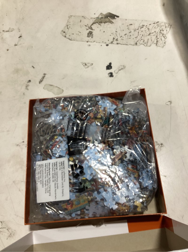 Condition photo showing As Is for benben puzzles for adults 1000 pieces, bird crochet, jigsaw puzzles with letters or patterns on back, challenging puzzles for family game night home décor