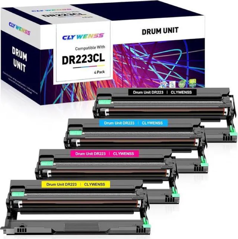 dr223cl drum unit set 4-pack replacement for brother dr223cl dr223 dr-223cl for mfc-l3710cw l3750cdw l3770cdw hl-l3210cdw l3290cdw l3270cdw printer (drum only, not included toner
