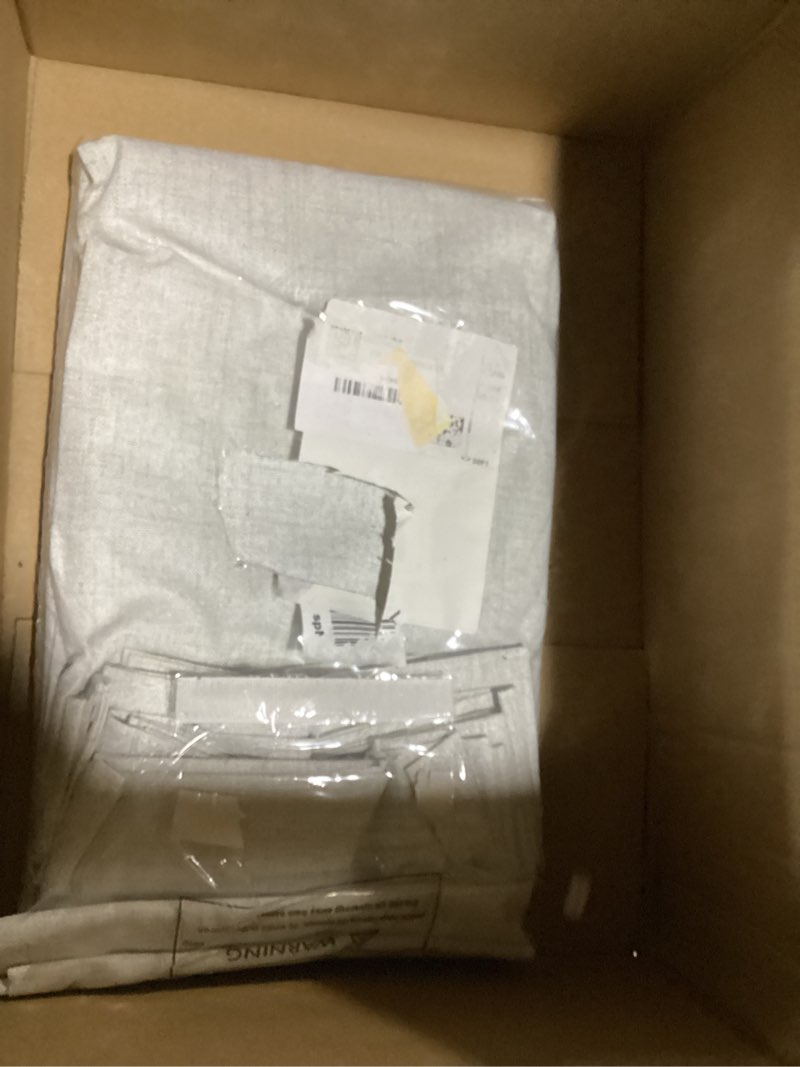 Condition photo showing Good Condition for joydeco blackout curtains for bedroom - 100% light blocking 2 panels set white drapes 37" w x 72" l, thermal insulated room darkening curtains, linen textured for living room, rod pocket & back tabs white 37"w x 72"l (pack of 2)