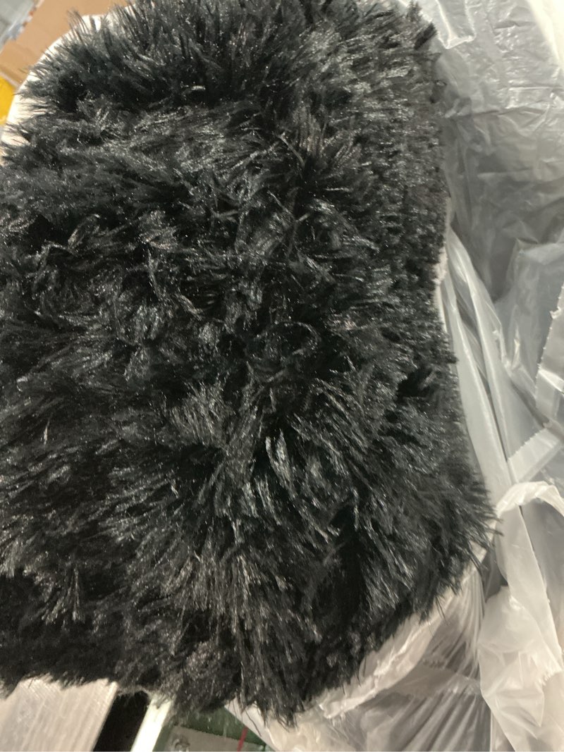 Condition photo showing Good Condition for Tepook Super Soft Fluffy Rug for Bedroom, Modern Shaggy Fuzzy Kids Rugs for Living Room, Plush Indoor Nursery Home Decor Dorm Carpet with Non-Slip Bottom, Black, 4 X 6 Feet 4' x 6' (Rectangular) Black