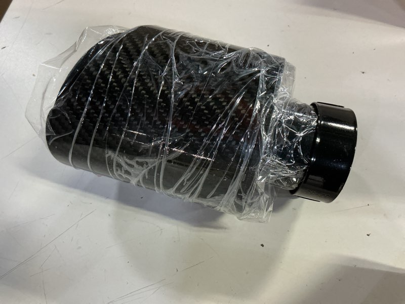 Condition photo showing New/Like New for carbon fiber exhaust tip 2" inlet to 4"outlet, universal tailpipe 2 inch exhaust muffler tip (gloss) gloss carbon fiber 2" inlet to 4"outlet