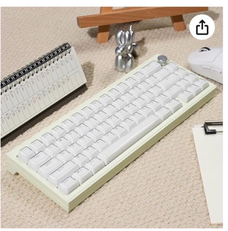 Crystal Jelly Keycaps, White Custom Translucent Keycaps, 135 Keys OEM Profile Keycap Set, Cute Shine