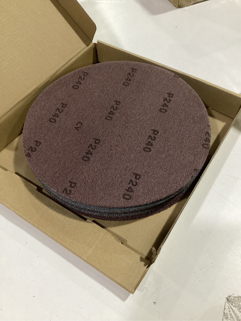 Condition photo showing Good Condition for 9 Inch Premium Ceramic Mesh Sanding Disc 60/80/120/180/240 Grit, 25 Pack Round Hook and Loop Mesh Anti-Clogging Drywall Sandpaper Disc Dust Free for Drywall Sander MixGrit