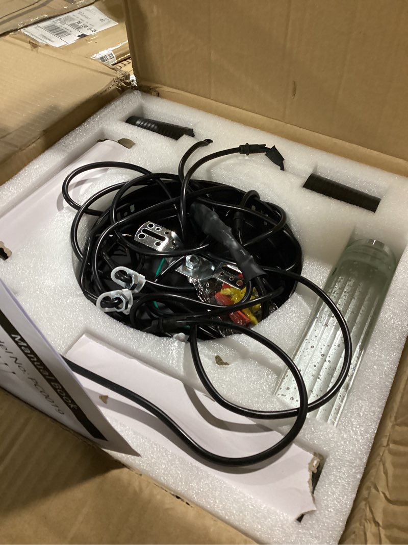 Condition photo showing Good Condition for 3-Lights Pendants Light for Kitchen Island Chandeliers Dining Room Pendant Lighting Fixture Bubble Crystal Ceiling Hanging Lights Bedroom Island Kitchen 6000K White Light Fixtures Black Black 3-lights