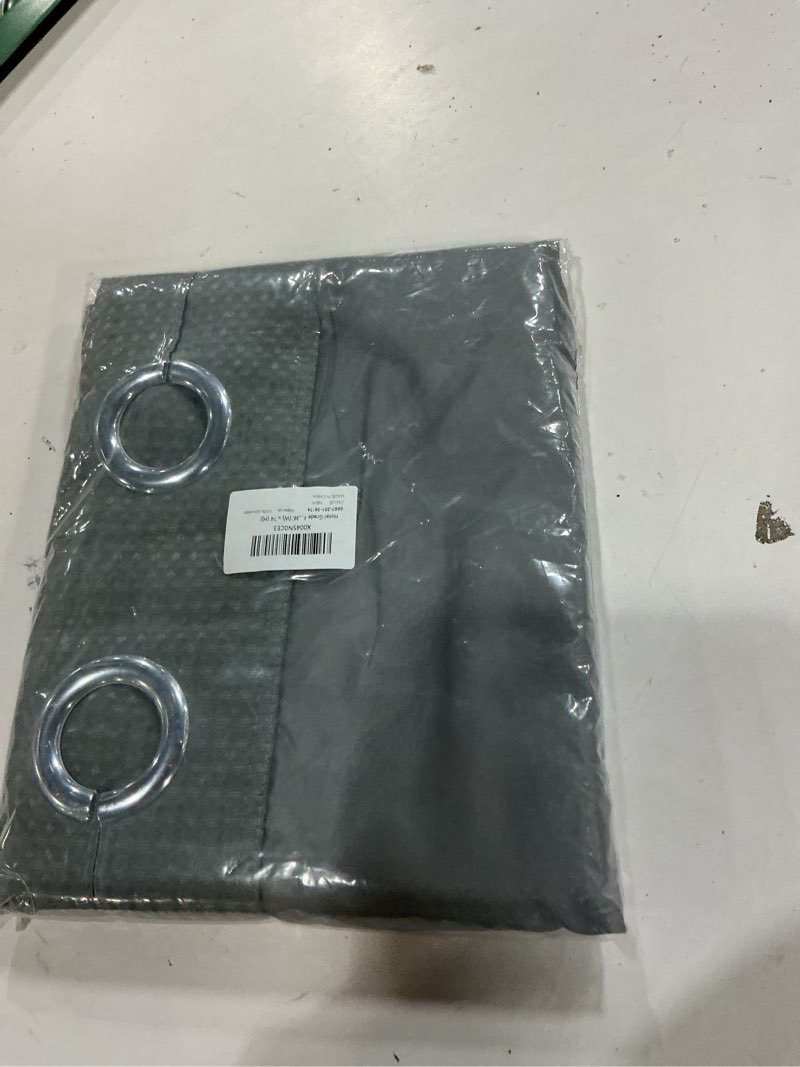 Condition photo showing New/Like New for Conbo Mio Stall No Hook Waffle Weave Shower Curtain with Snap in Liner Set, Hotel Luxury Grey Shower Curtains for Bathroom with See Through Top Window, Waterproof, Washable 54W x 74H Waffle-grey 54"W x 74"L (Pack of 1)
