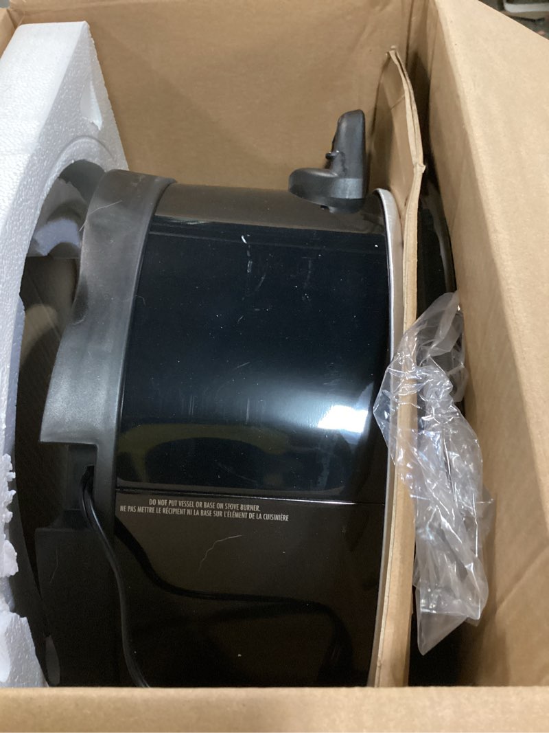 Condition photo showing As Is for Hamilton Beach Portable 7 Quart Programmable Slow Cooker with Three Temperature Settings, Lid Latch Strap for Easy Travel, Dishwasher Safe Crock, Black (33474G) Lid Latch Strap for Easy Travel, Black 7 Quarts