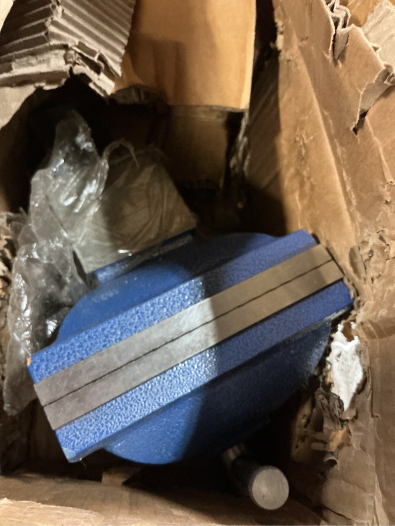 Condition photo showing As Is for 6" Heavy Duty Bench Vise Cast Iron Vise with 360° Flexible Swivel Locking Base Home Work 6 Inch Swivel Bench Vice with Anvil 6 Inch Bench Vise
