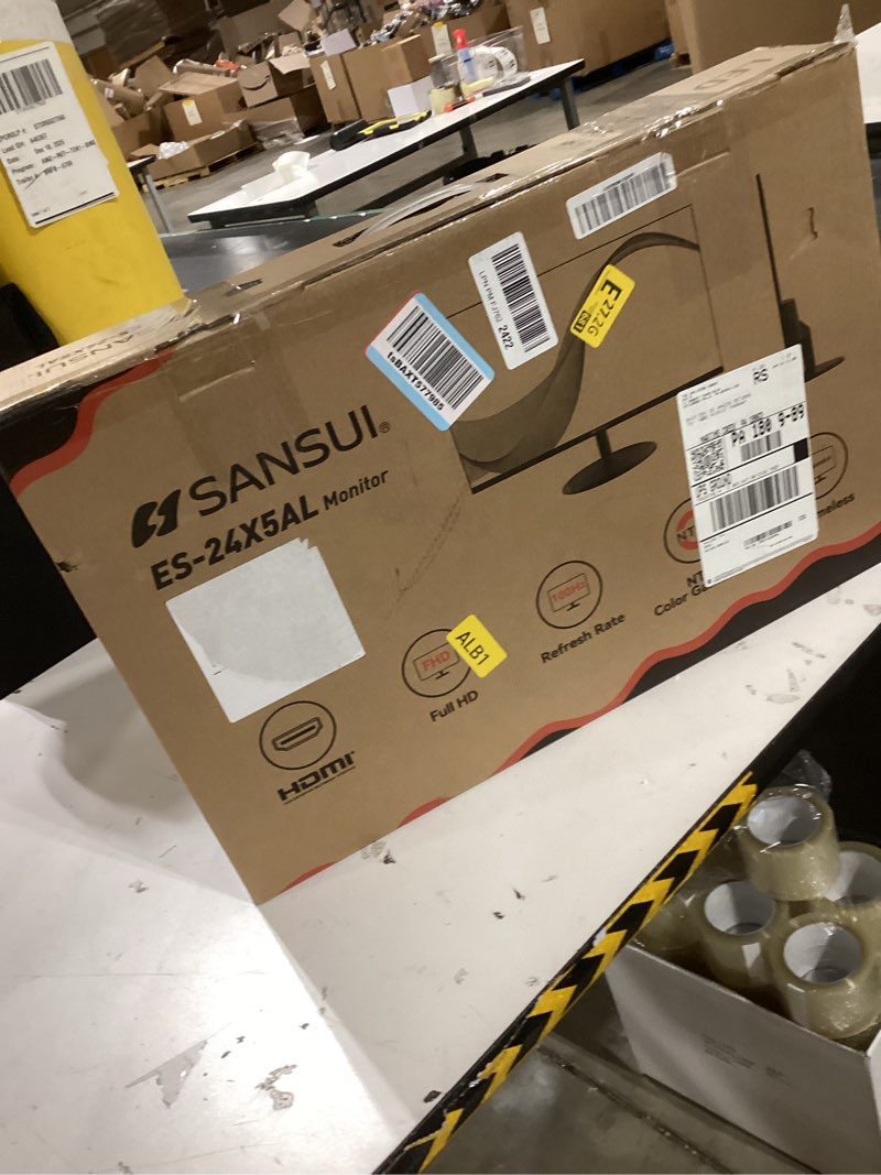 Condition photo showing As Is for SANSUI Computer Monitor 24 inch Eye Care 1080P Display HDMI,VGA Ports with 178° Viewing Angle/Frame-Less/Tilt/VESA Compatible for Office and Home