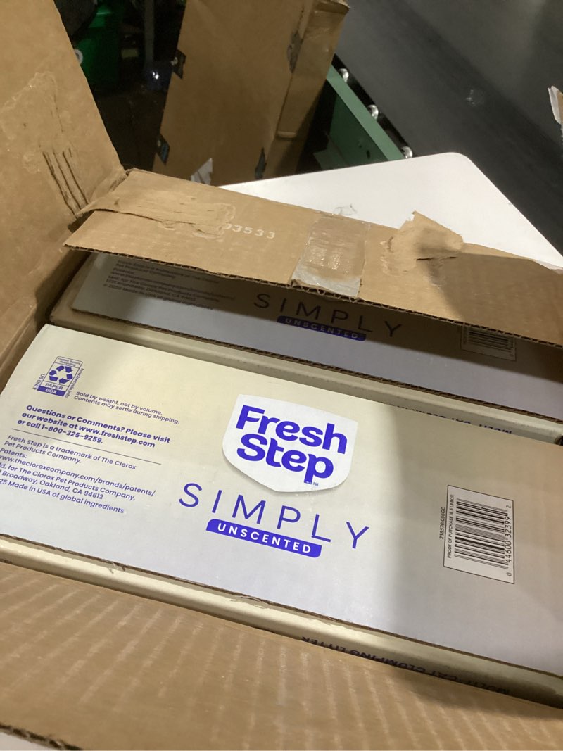 Condition photo showing New/Like New for Fresh Step Clumping Cat Litter, Advanced, Simply Unscented, Extra Large, 37 Pounds total (2 Pack of 18.5lb Boxes) (Package May Vary) 37 lb