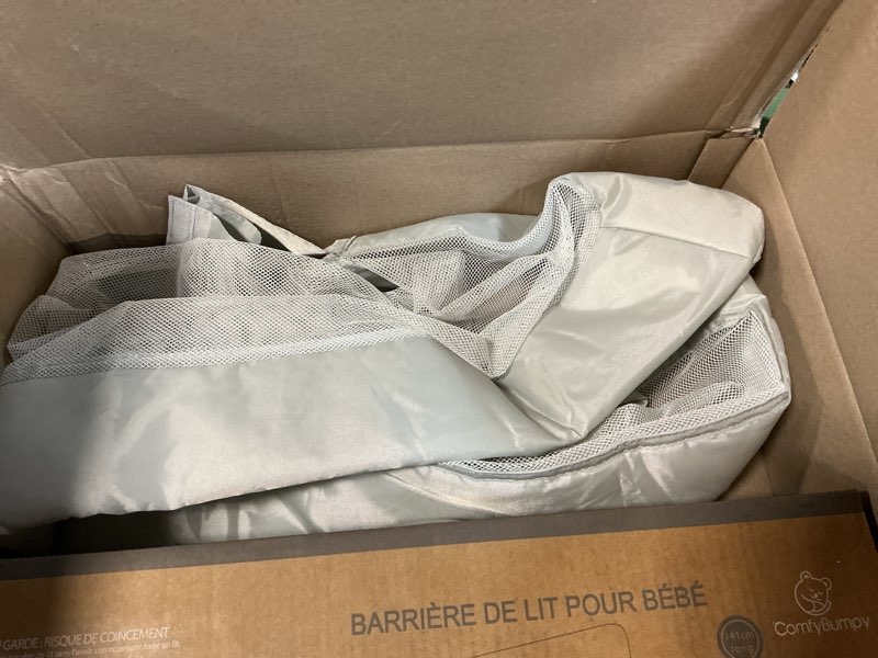 Condition photo showing As Is for ComfyBumpy 1-Pack Bed Rail for Toddlers 55.5" L x 19.5" H | Toddler Bed Rails for Twin, Full, Queen & King Mattress Size | Swing Down Rail Guard | Mattress Side Rail for Kids | Gray Grey 55.5”L x 19.5”H | 1-Pack