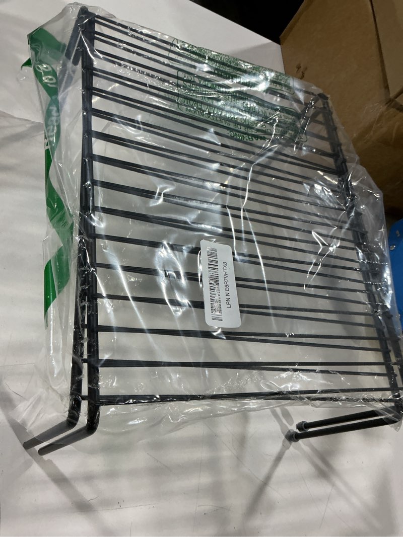 Condition photo showing Good Condition for medium (13.1 x 10.2 inch) cabinet storage shelf rack, cabinet and fridge shelf, storage rack organizer for cabinet, bathroom cupboard and pantry (2, black) black 2