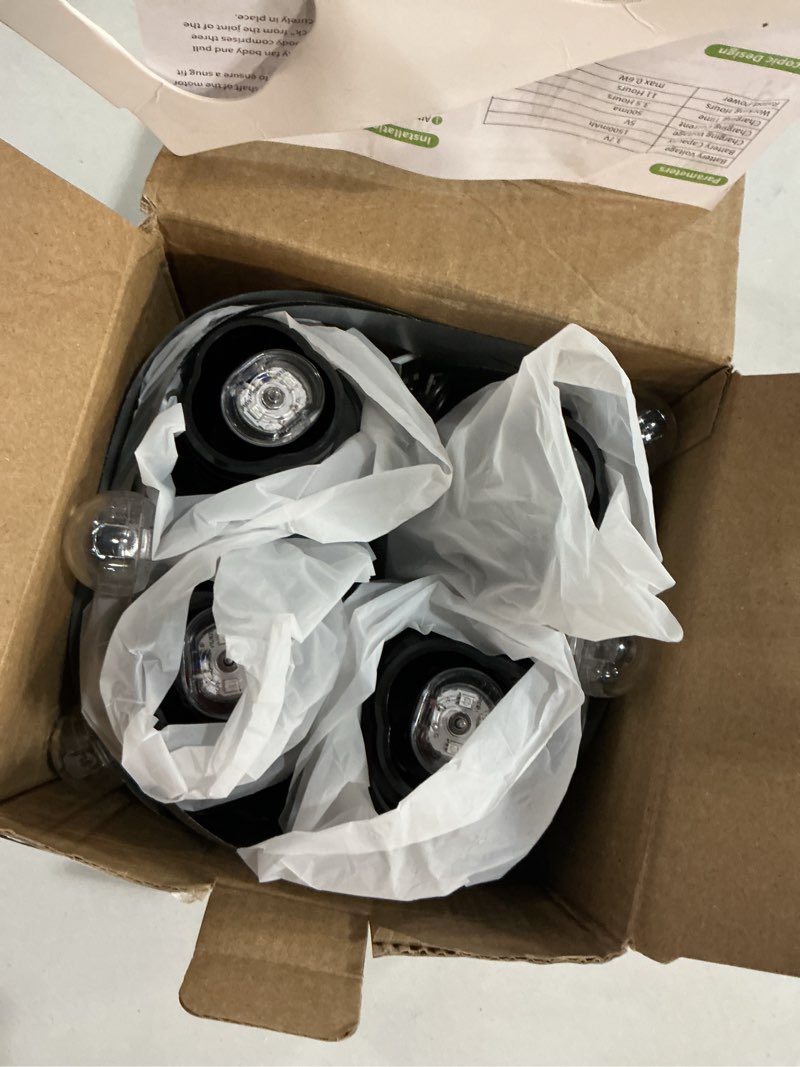 Condition photo showing Good Condition for fly fans for tables, rechargeable fly fan table top fan with led light, fly spinner with soft holographic blades for picnic, restaurant, party, home, and bbq (4 pack)
