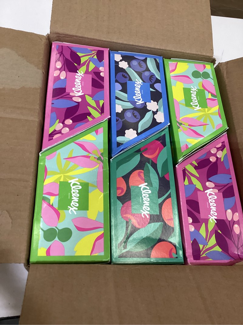Condition photo showing New/Like New for kleenex disposable paper hand towels, 6 boxes, 60 tissues per box (360 total tissues), packaging may vary 60 towels (pack of 6) white