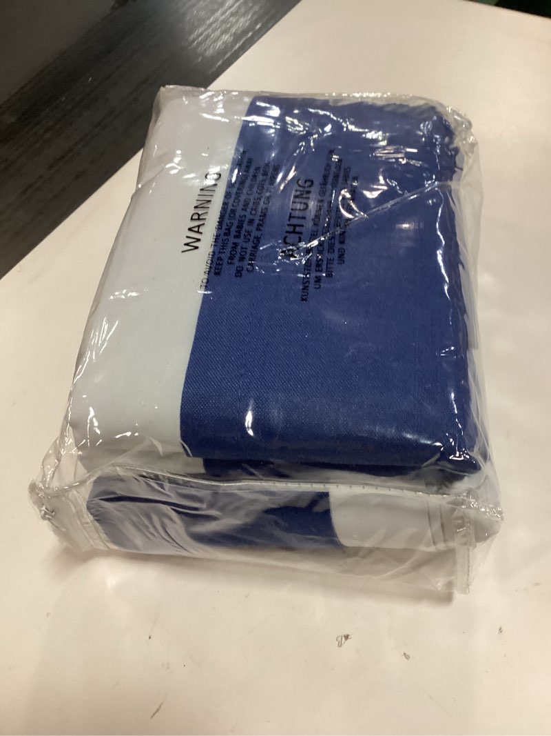 Condition photo showing Good Condition for Nanspring Classic Blue Linen 100% Blackout Curtains 84 Inch Length 2 Panels Set for Bedroom Back Tab Modern Coastal Decor Black Out Curtain for Living Room Office Thermal Insulated Drapes 52x84 Classic Blue 52"W x 84"L (Pack of 2)
