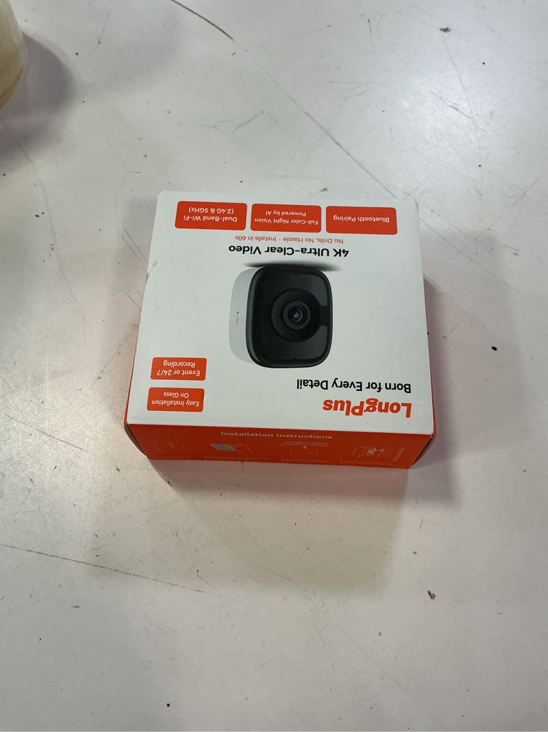 Condition photo showing Good Condition for longplus 8mp 4k indoor window camera, safeview window security camera with night vision full color, magnetic window camera for home security,human car detection,2.4/5ghz wifi,24/7 recording,2 way talk