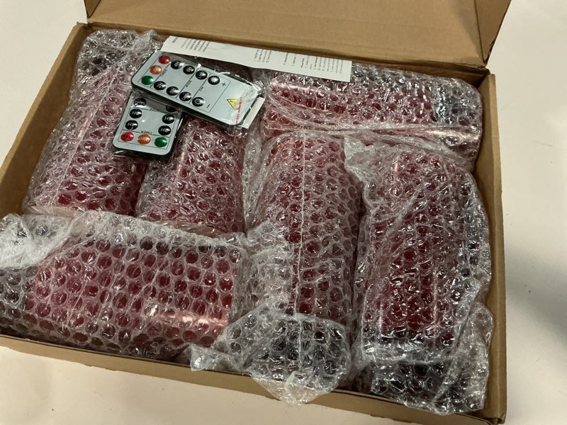 Condition photo showing New/Like New for Flickering Flameless Candles with Remote Timer, 6pcs LED Battery Operated Candles with Embedded String Lights Red, Same Size D3 H6