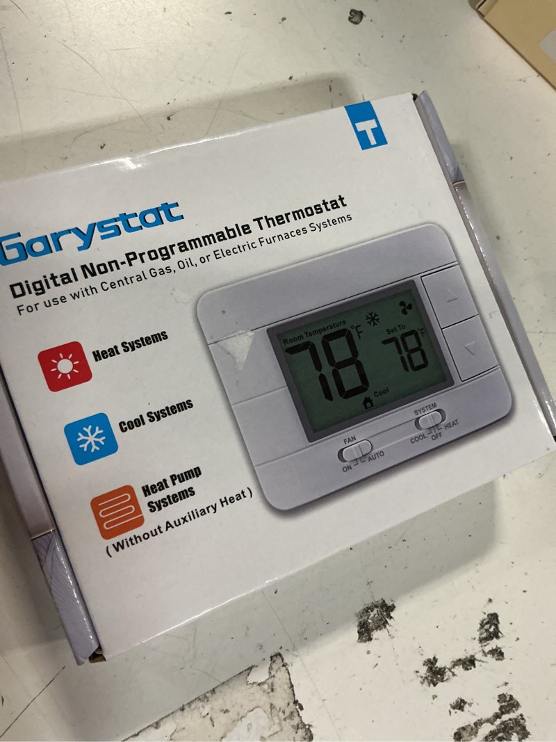 Condition photo showing New/Like New for Upgraded Digital Non-Programmable Thermostat for Home 1 Heat/1 Cool Single Stage System, with Temperature & Humidity Monitor and Large Blue LCD Display