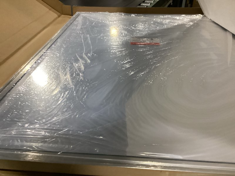 Condition photo showing New/Like New for keonjinn brushed nickel bathroom mirrors 24" x 32", silver metal framed mirror, hd tempered glass with beveled edge, shatterproof, lightweight, modern vanity mirror for decor, vertical/horizontal brushed nickel 32"l x 24"w