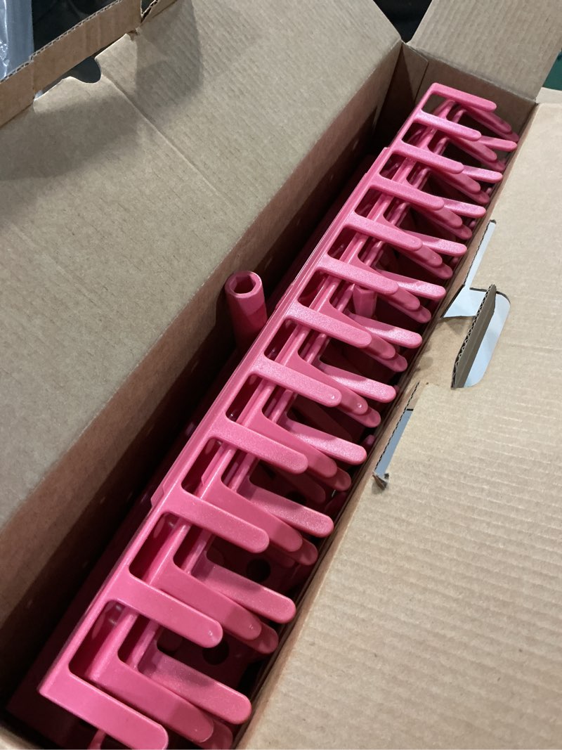 Condition photo showing Good Condition for braiding hair rack with tray, 144 pegs height adjustable braiding rack, 2-side hair extension holder hanger, hair stand with stylist hair braiding tools for hair salon home traveling (pink)