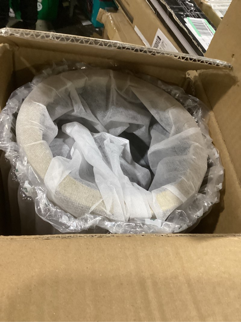 Condition photo showing Good Condition for Stainless Steel Gold Bathroom Trash Can with Lid, 9L/2.4Gallon Garbage Can for Bedroom, Kitchen, Office, Living Room (Double Layer) Gold Double Layer