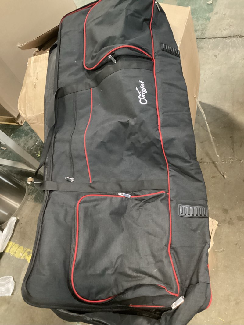 Condition photo showing Good Condition for SNIGJAT 76 Key Keyboard Case, Soft Padded Piano Case with Handle and Adjustable Shoulder Straps, Keyboard Gig Bag with 3 Pockets for Instrument Parts and Accessories (Interior: 48.4"x 18"x6.1") 76 Key, 48.4"x 18"x6.1" Black+Red
