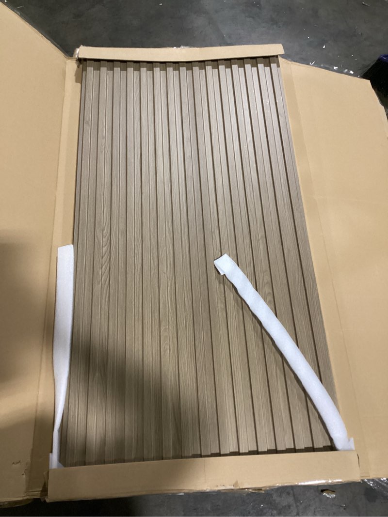 Condition photo showing Good Condition for art3d 6-pack slat design 3d wall panels for interior wall decor, 2x4 ft pvc decorative drop ceiling tiles - walnut 24 x 48in. oblong - walnut 6