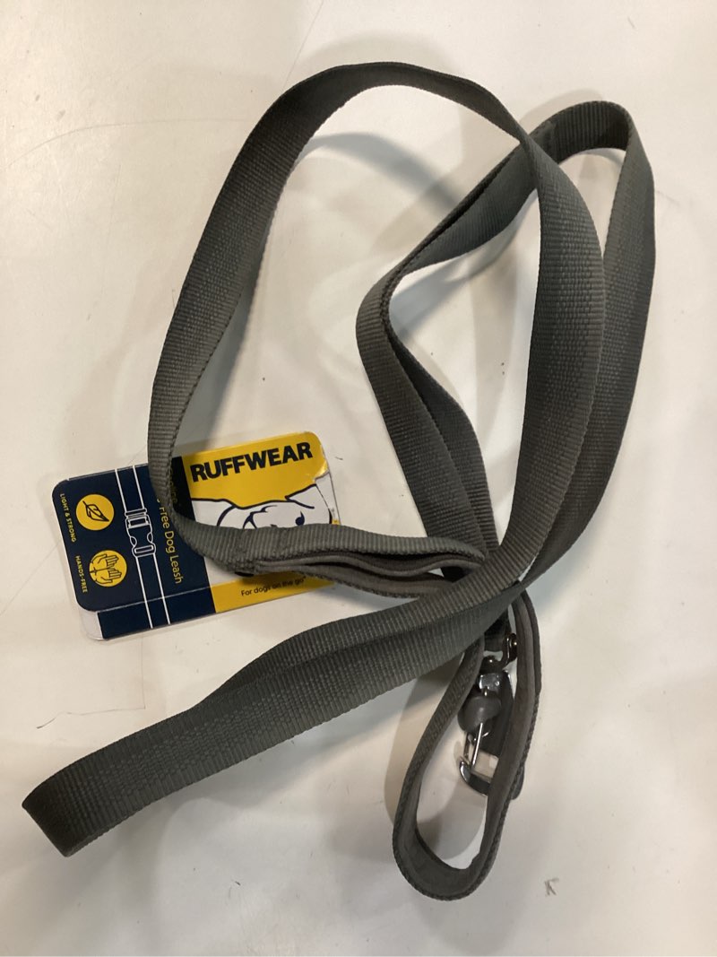 Condition photo showing Good Condition for ruffwear, flagline dog leash, lightweight hands?free 6.5 ft lead, adjustable waist?worn or handheld, lockable swivel crux clip, low?profile pick?up bag stash pocket, basalt gray