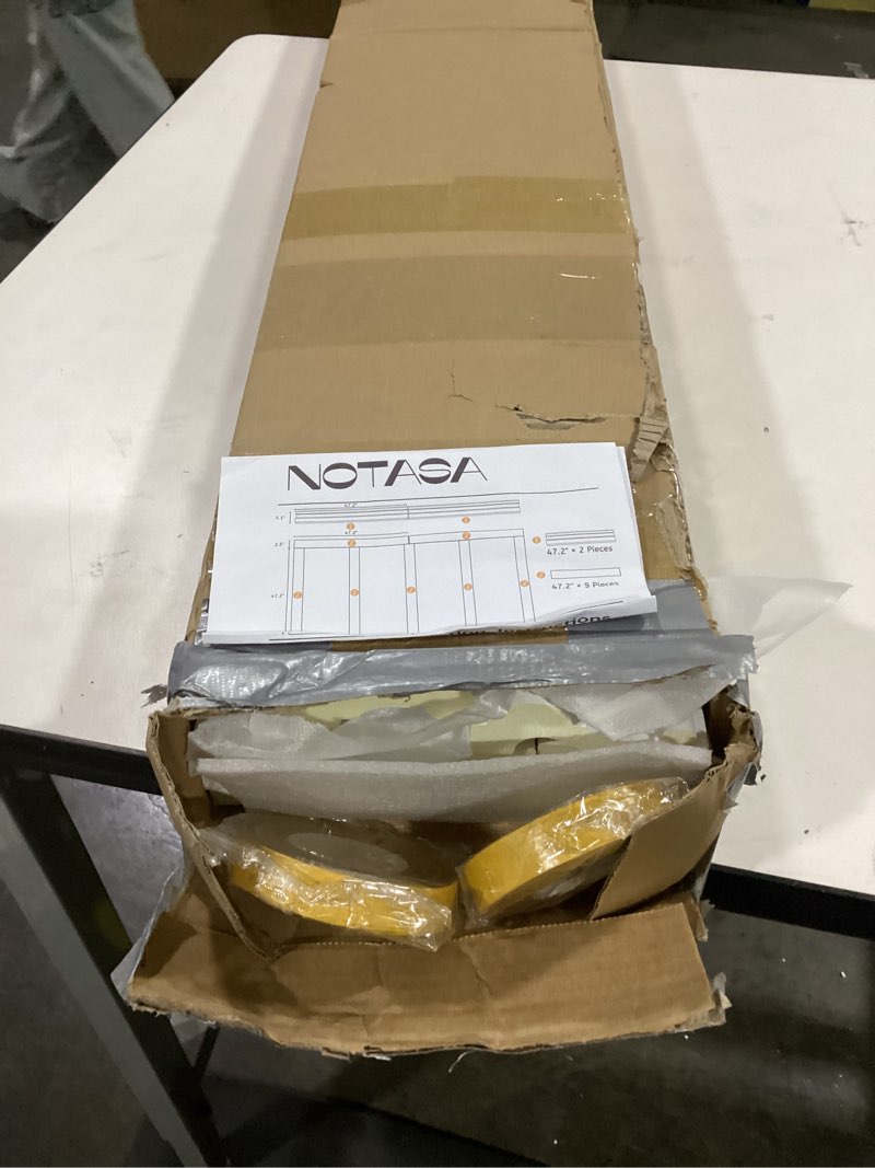 Condition photo showing Good Condition for Peel and Stick Wall Molding Kit, Accent Wall Panels for Interior Wall Decor with Double-Sided Tape, Board and Batten Pre-Cut PS Wainscoting Panels (94 * 55 in)