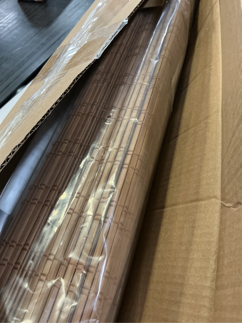 Condition photo showing Good Condition for lazblinds no tools no drill cordless bamboo roman shades, light filtering window treatment, roll up bamboo blinds for window 20'' w x 64'' h, ceylon light russet ceylon light russet 20'' w x 64'' h