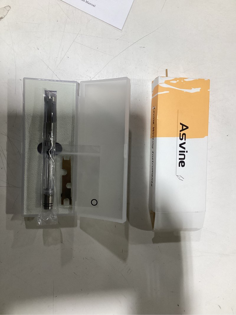 Condition photo showing New/Like New for Asvine V200 Titanium Fountain Pen Vacuum Filling, Germany Bock Fine Point Clear Transparent Acrylic Smooth Writing Pen Case Titanium Bock F